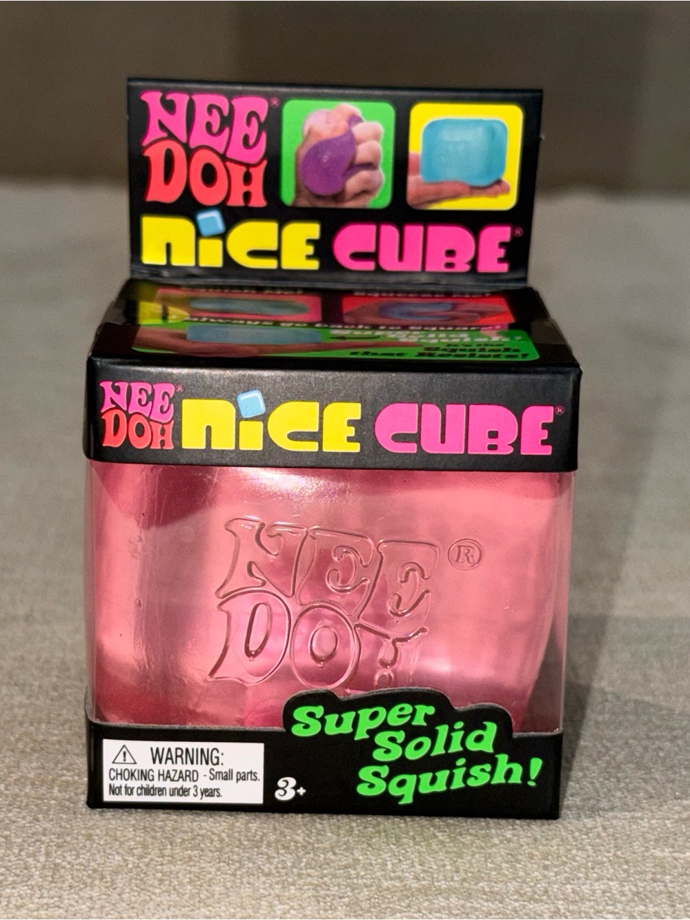 Schylling NeeDoh Nice Cube Super Solid Squish - Pink